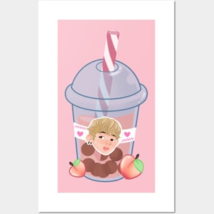 JINMIN PEACH BOBA TEA Posters and Art